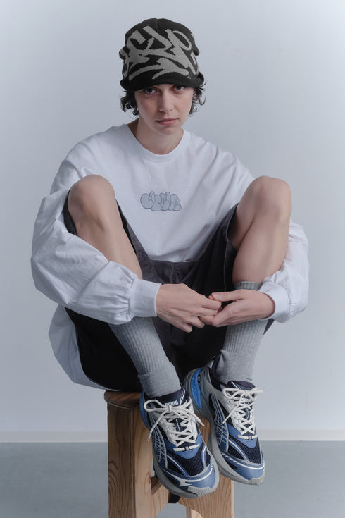 nyke × Cycle TAG BEANIE -BLACK×GRAY-